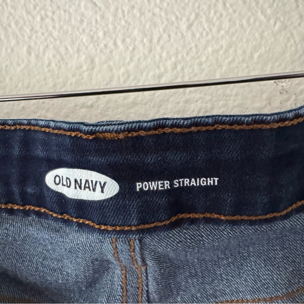 Old Navy Power Straight Plus Size 14 Short Mid Rise Jeans Minimalist Academia - Picture 8 of 11